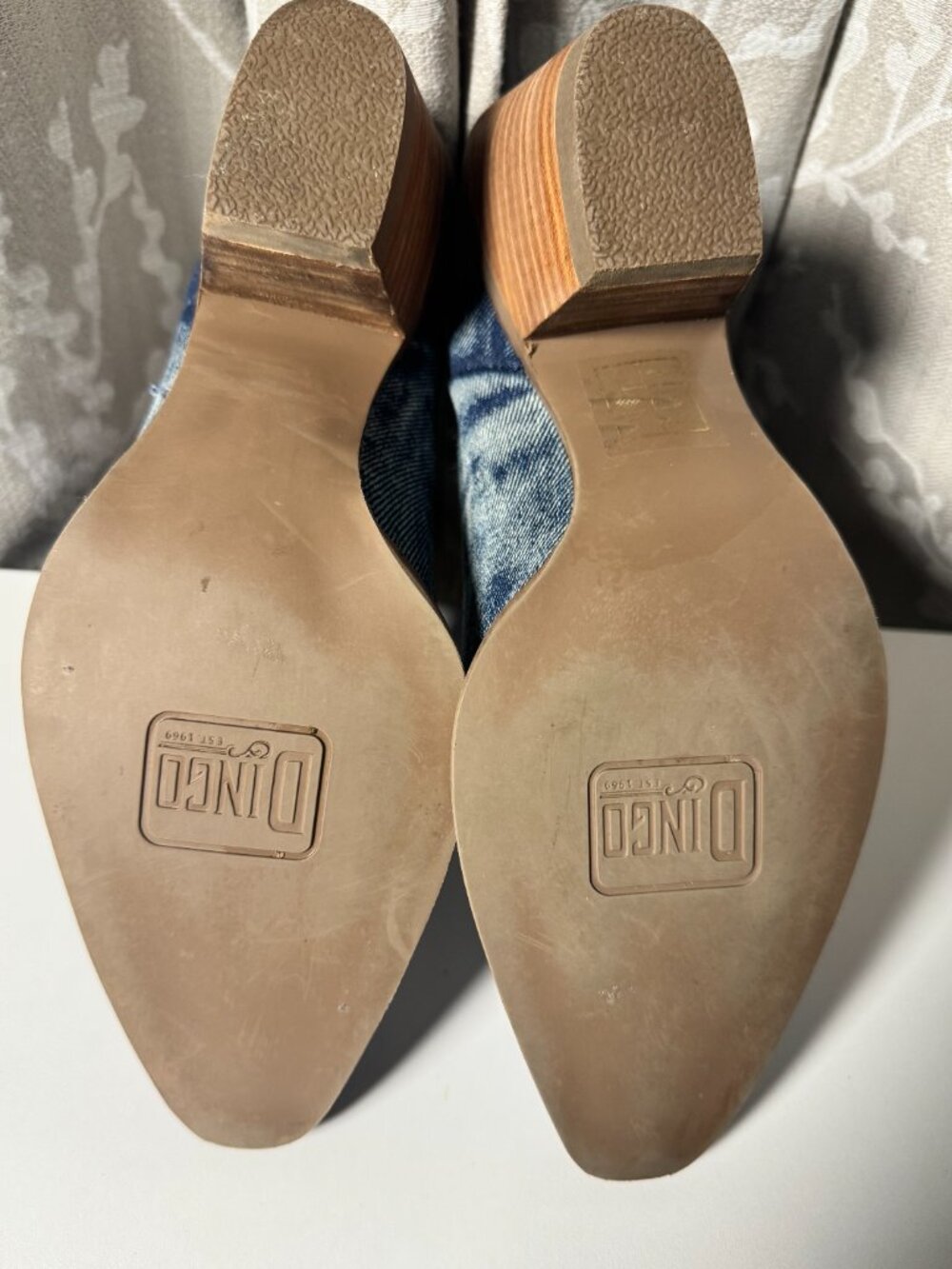 Dingo Denim Cowboy Boots Women’s 8M Blue Embroidered Western - Picture 7 of 8